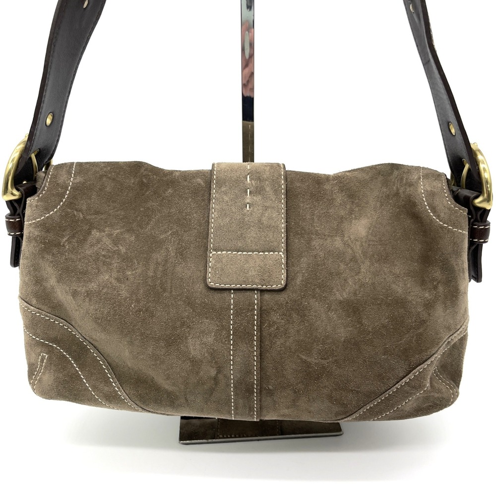 Y2K Coach Soho Suede Shoulder Bag Buckle Brown Quiet Luxury Indie F05S-3659 - Picture 5 of 16